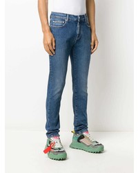 Мужские синие зауженные джинсы от Off-White