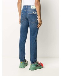 Мужские синие зауженные джинсы от Off-White