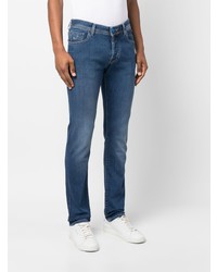 Мужские синие зауженные джинсы от Jacob & Co.