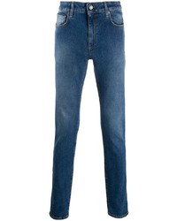 Мужские синие зауженные джинсы от Moschino