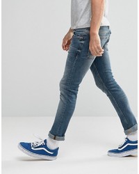 Мужские синие зауженные джинсы от Nudie Jeans