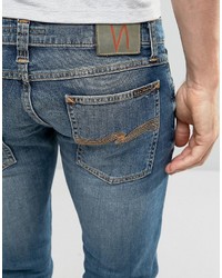 Мужские синие зауженные джинсы от Nudie Jeans