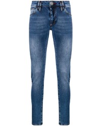 Мужские синие зауженные джинсы от Philipp Plein