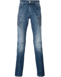 Мужские синие зауженные джинсы от Pierre Balmain