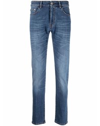 Мужские синие зауженные джинсы от Pt01