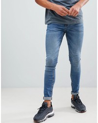Мужские синие зауженные джинсы от Pull&Bear
