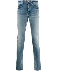 Мужские синие зауженные джинсы от Saint Laurent