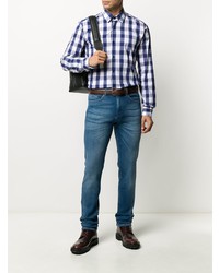 Мужские синие зауженные джинсы от BOSS