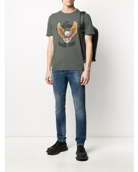 Мужские синие зауженные джинсы от John Richmond