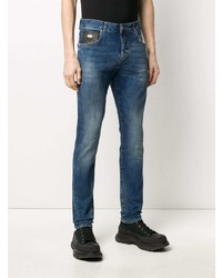 Мужские синие зауженные джинсы от John Richmond