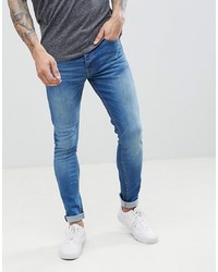 Мужские синие зауженные джинсы от Threadbare