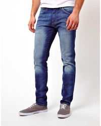 Мужские синие зауженные джинсы от Wrangler