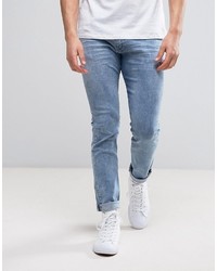Мужские синие зауженные джинсы от Wrangler