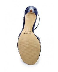 Синие кожаные босоножки на каблуке от Cristofoli