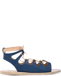 Женские синие кожаные босоножки от Ancient Greek Sandals