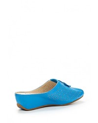 Женские синие кожаные босоножки от Ascalini