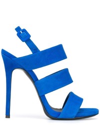 Женские синие кожаные босоножки от Giuseppe Zanotti Design