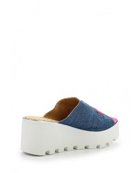 Женские синие кожаные босоножки от Grand Style