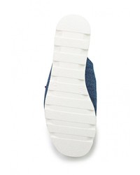 Женские синие кожаные босоножки от Grand Style