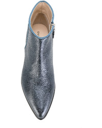 Синие кожаные ботильоны от Anna Baiguera