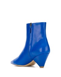 Синие кожаные ботильоны от Christian Wijnants