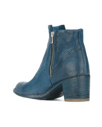 Синие кожаные ботильоны от Officine Creative