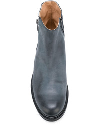 Мужские синие кожаные ботинки от Diesel