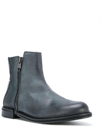 Мужские синие кожаные ботинки от Diesel