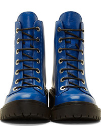 Женские синие кожаные ботинки от Kenzo