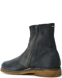 Мужские синие кожаные ботинки от Maison Margiela