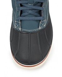 Мужские синие кожаные ботинки от Crocs