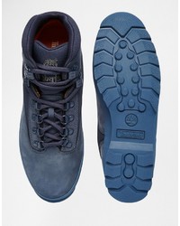 Мужские синие кожаные ботинки от Timberland