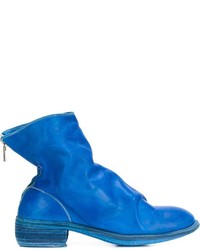Мужские синие кожаные ботинки от Guidi