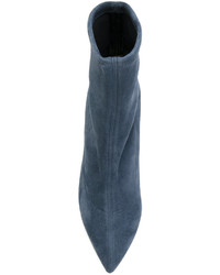 Женские синие кожаные ботинки от Jimmy Choo
