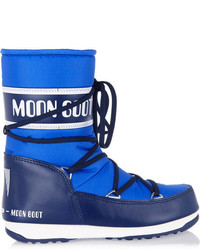 Женские синие кожаные ботинки от Moon Boot