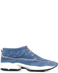 Мужские синие кожаные ботинки от Philippe Model