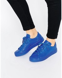 Женские синие кожаные кеды от adidas