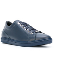 Мужские синие кожаные кеды от Jimmy Choo