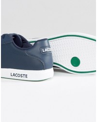 Мужские синие кожаные кеды от Lacoste