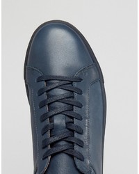 Мужские синие кожаные кеды от Selected