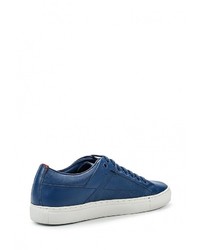 Мужские синие кожаные кеды от Hugo