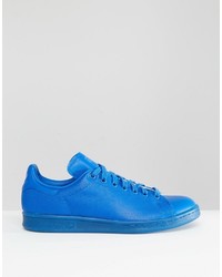 Мужские синие кожаные кеды от adidas