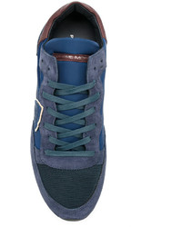 Мужские синие кожаные кеды от Philippe Model