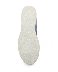 Синие кожаные кроссовки на танкетке от Burlesque