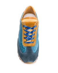 Мужские синие кожаные кроссовки от Maison Margiela