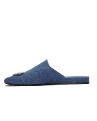 Мужские синие кожаные лоферы от Balenciaga