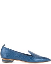 Женские синие кожаные лоферы от Nicholas Kirkwood