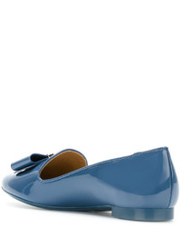 Женские синие кожаные лоферы от Salvatore Ferragamo