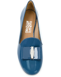 Женские синие кожаные лоферы от Salvatore Ferragamo