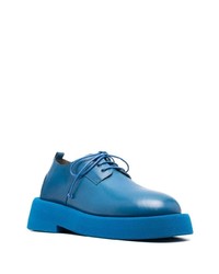 Синие кожаные массивные туфли дерби от Marsèll